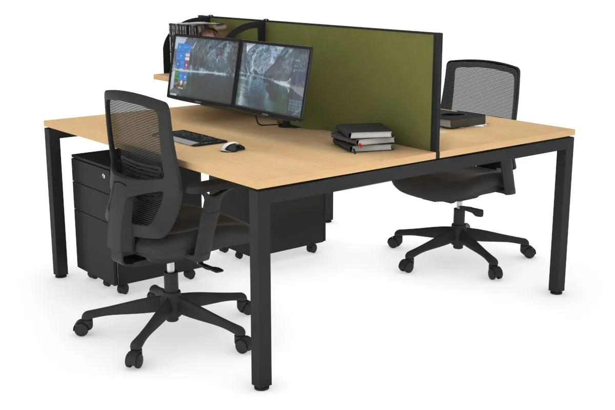 Quadro Square Legs 2 Person Office Workstation [1800L x 800W with Cable Scallop]