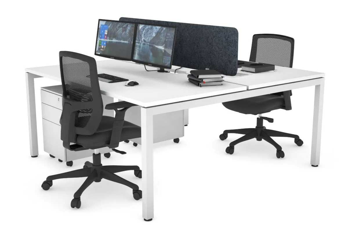 Quadro Square Legs 2 Person Office Workstation [1800L x 800W with Cable Scallop]