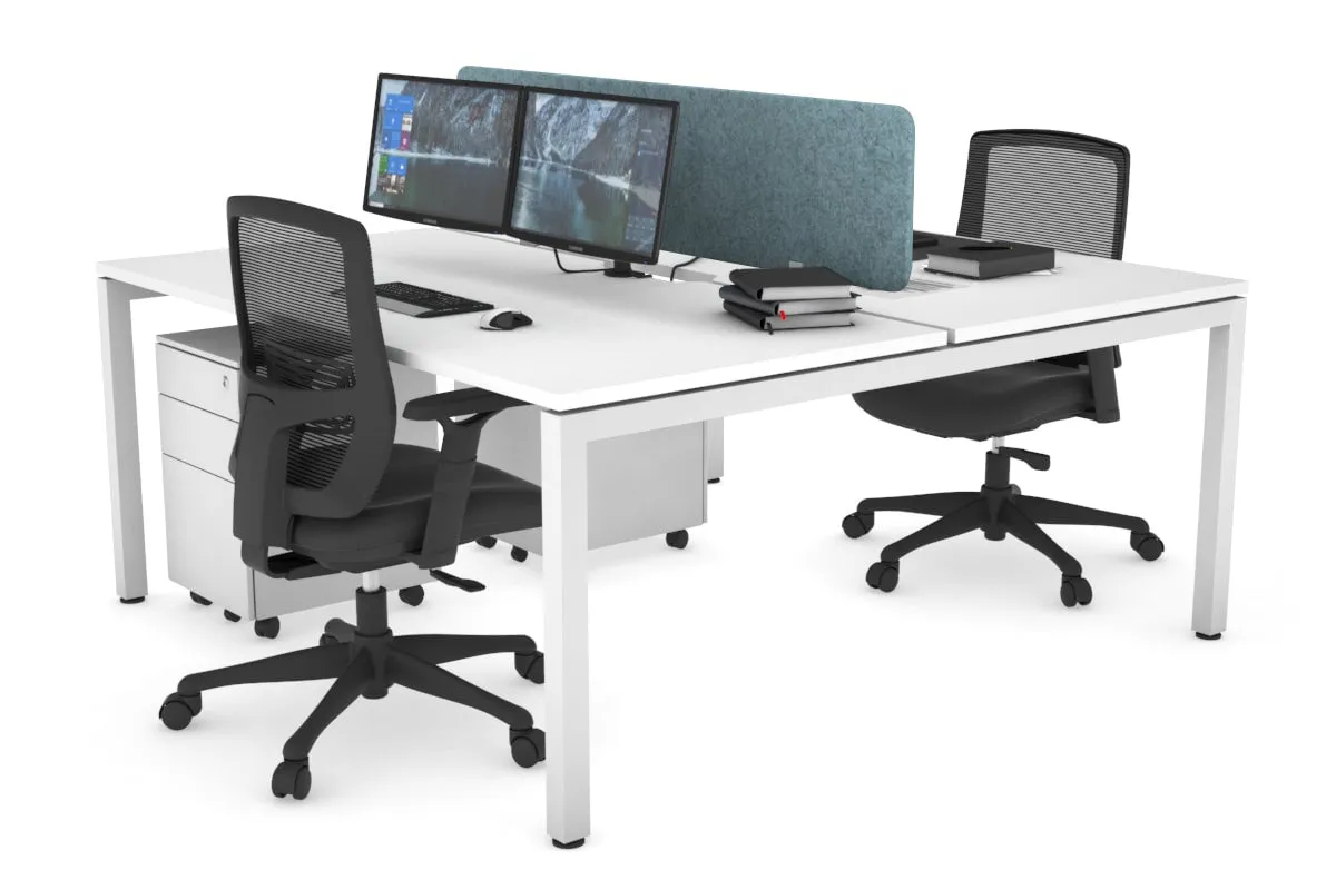 Quadro Square Legs 2 Person Office Workstation [1800L x 800W with Cable Scallop]