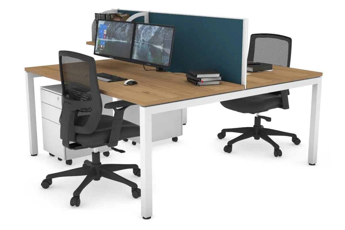 Quadro Square Legs 2 Person Office Workstation [1800L x 800W with Cable Scallop]