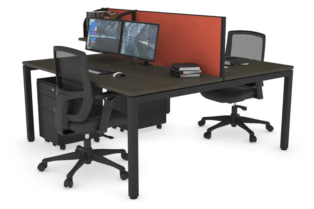 Quadro Square Legs 2 Person Office Workstation [1800L x 800W with Cable Scallop]