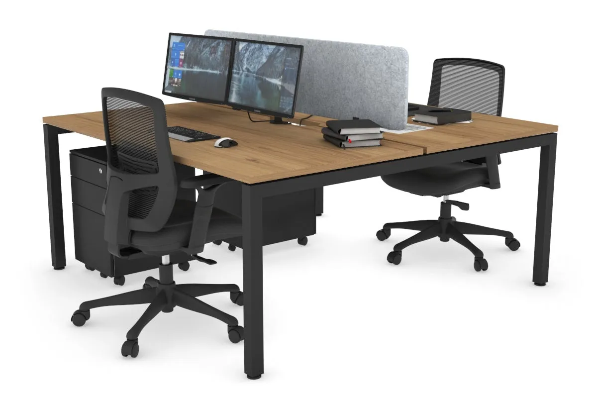 Quadro Square Legs 2 Person Office Workstation [1800L x 800W with Cable Scallop]