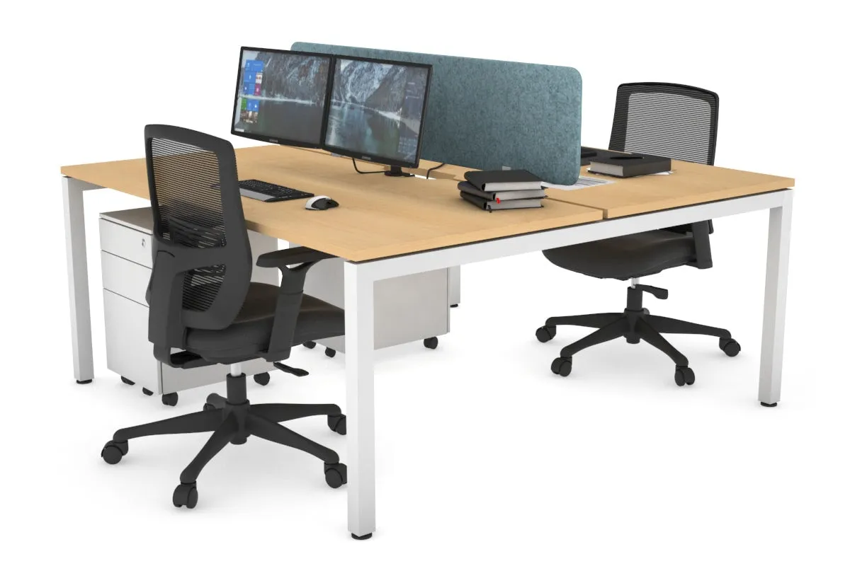 Quadro Square Legs 2 Person Office Workstation [1800L x 800W with Cable Scallop]