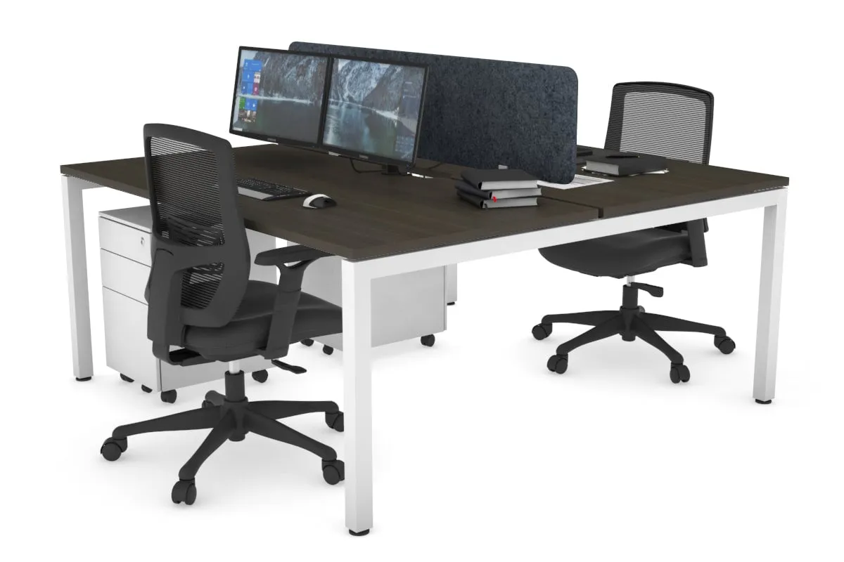 Quadro Square Legs 2 Person Office Workstation [1800L x 800W with Cable Scallop]