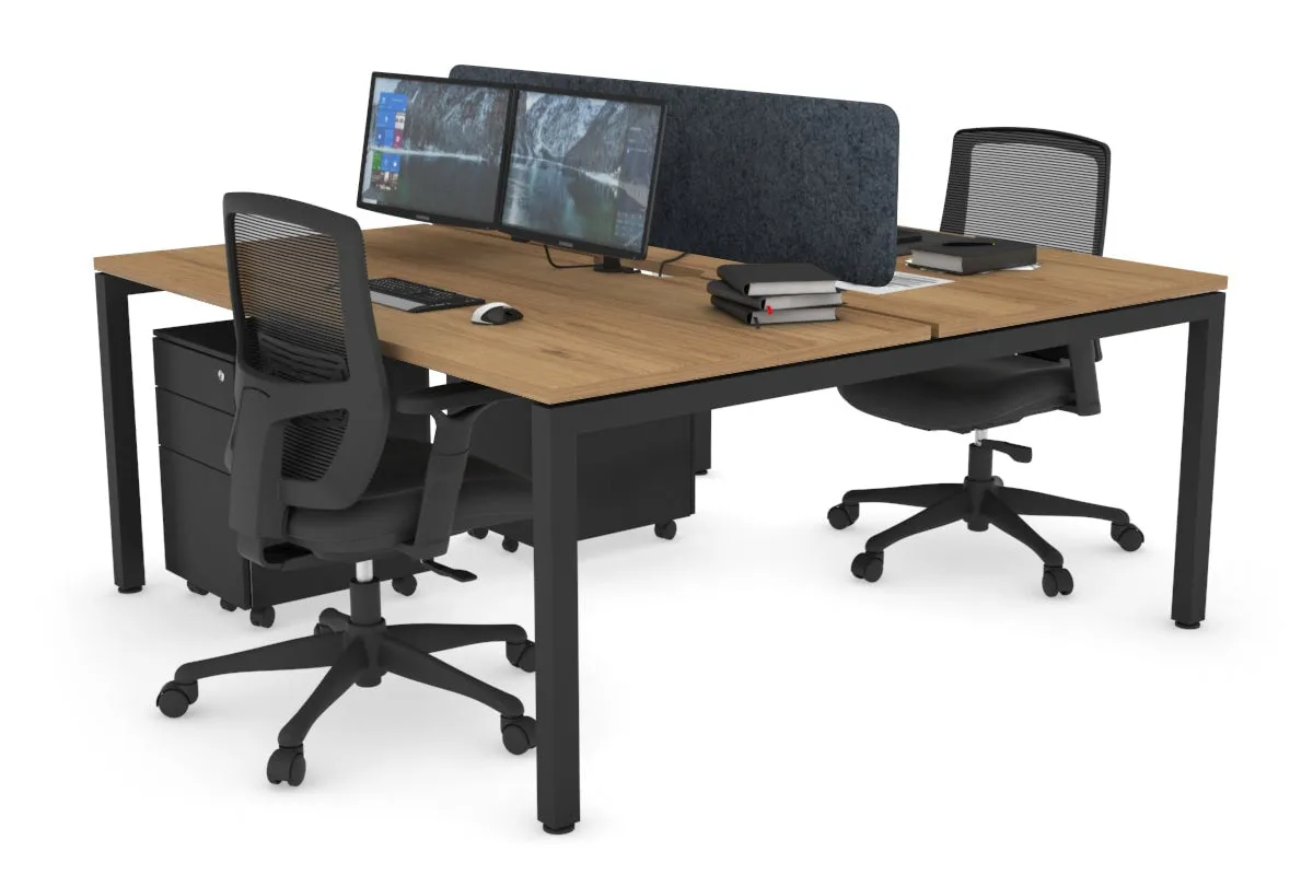 Quadro Square Legs 2 Person Office Workstation [1800L x 800W with Cable Scallop]