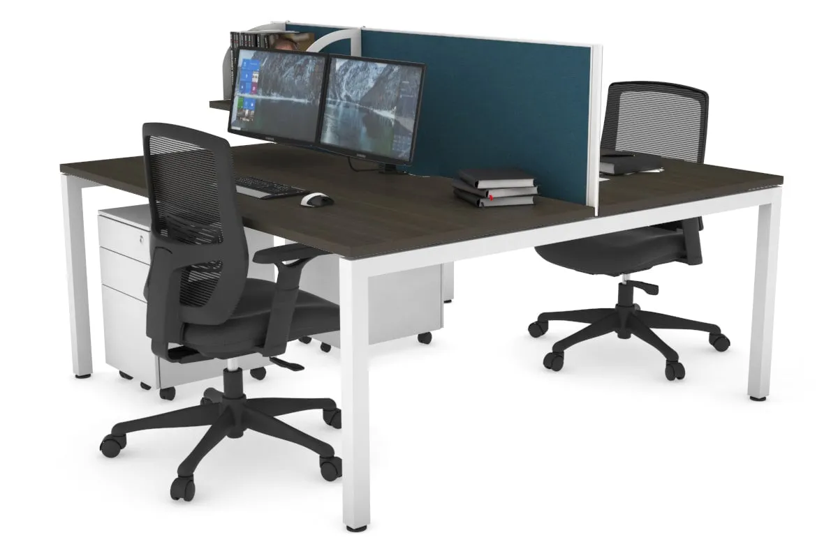 Quadro Square Legs 2 Person Office Workstation [1800L x 800W with Cable Scallop]