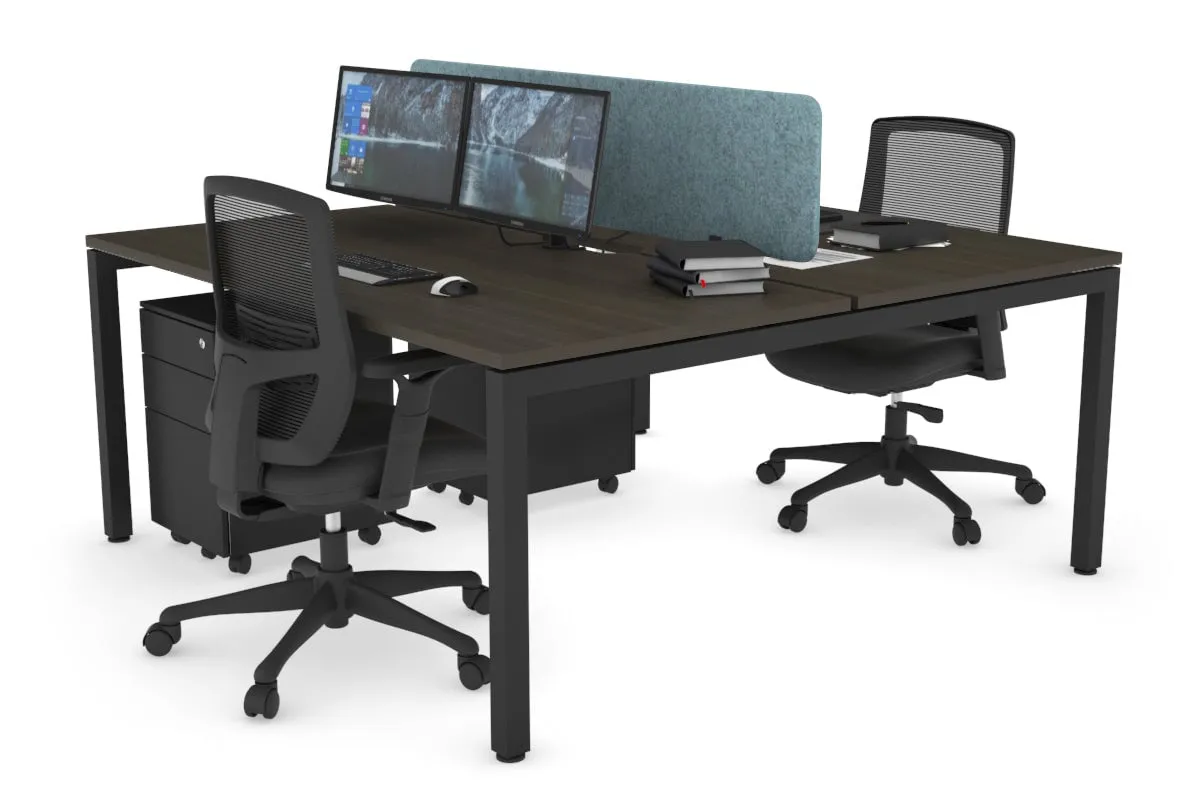 Quadro Square Legs 2 Person Office Workstation [1800L x 800W with Cable Scallop]