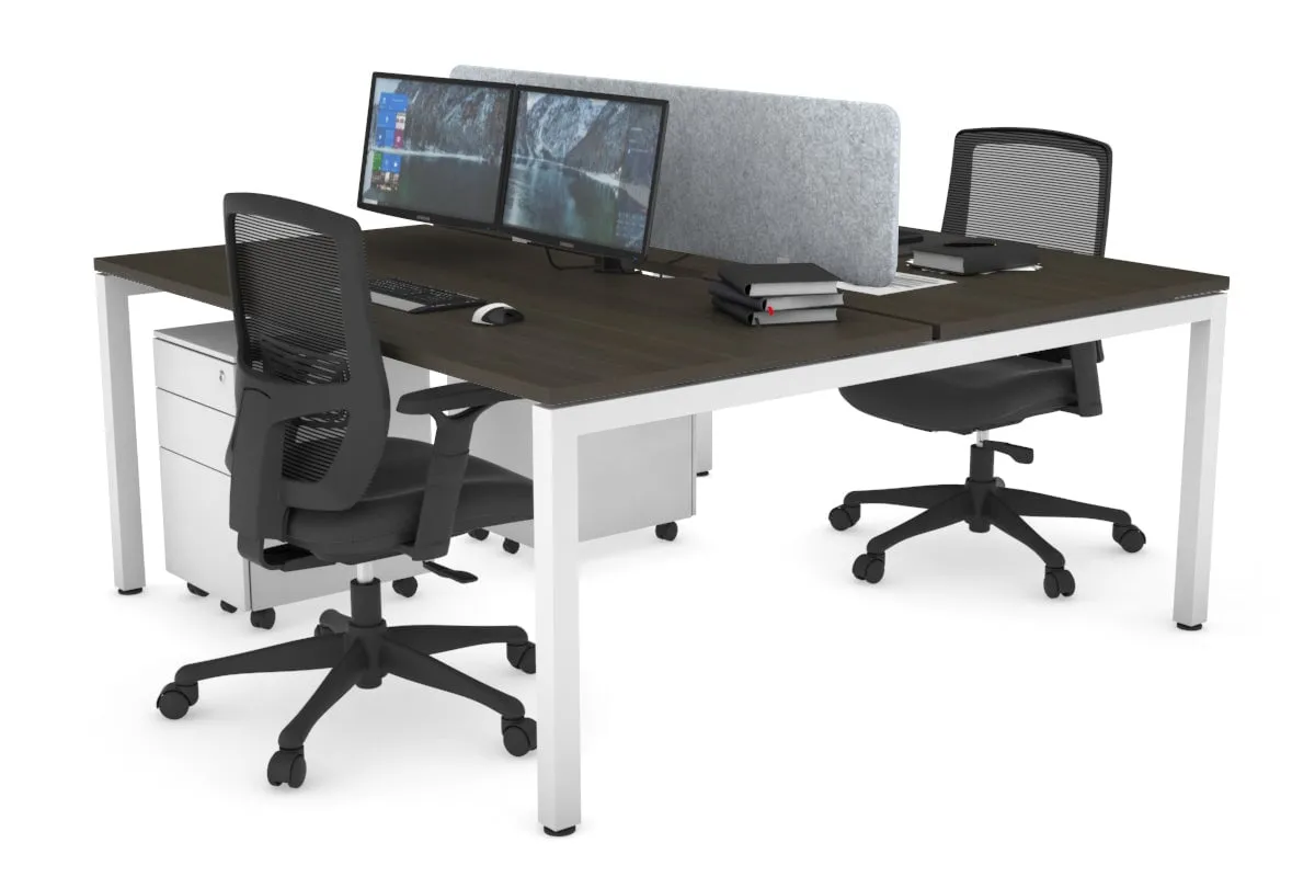 Quadro Square Legs 2 Person Office Workstation [1800L x 800W with Cable Scallop]