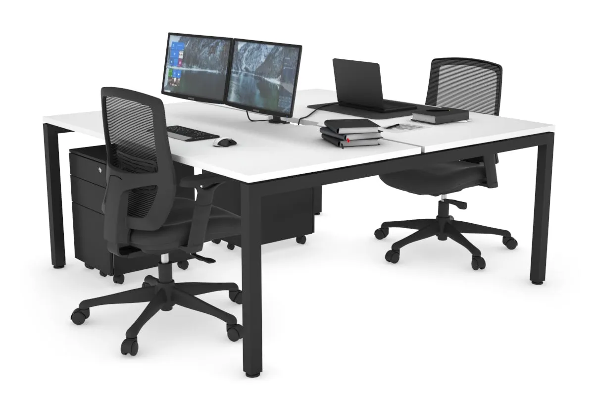 Quadro Square Legs 2 Person Office Workstation [1800L x 800W with Cable Scallop]