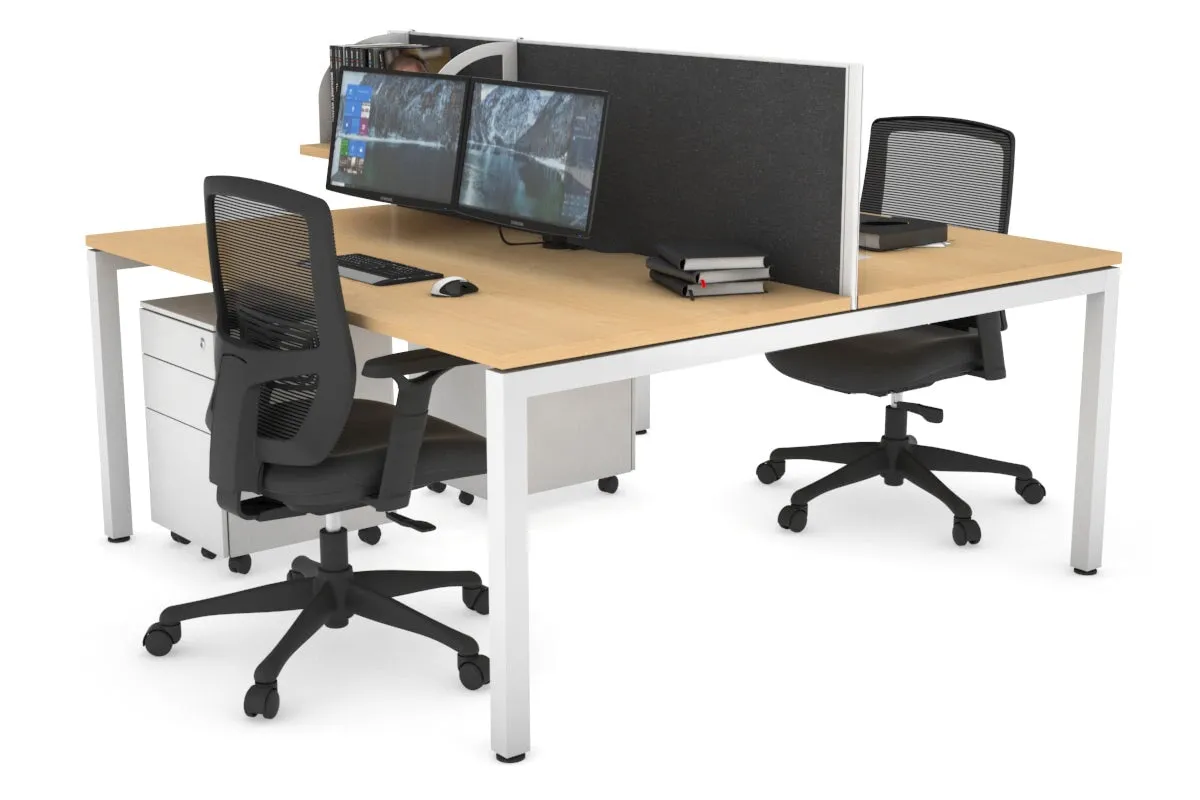 Quadro Square Legs 2 Person Office Workstation [1800L x 800W with Cable Scallop]