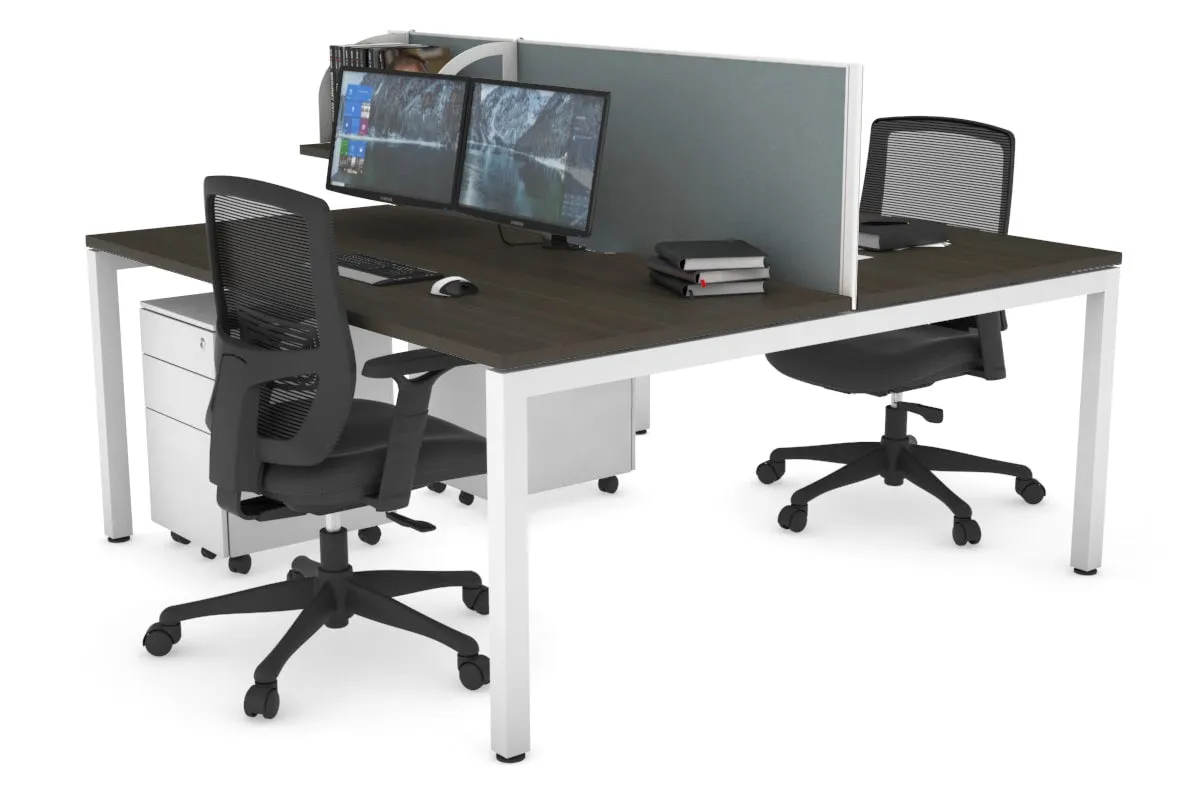 Quadro Square Legs 2 Person Office Workstation [1800L x 800W with Cable Scallop]