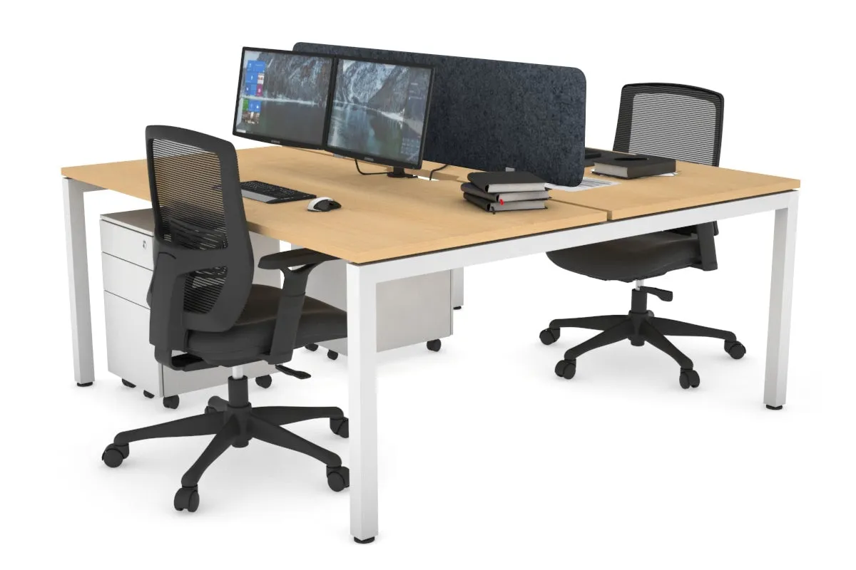 Quadro Square Legs 2 Person Office Workstation [1800L x 800W with Cable Scallop]