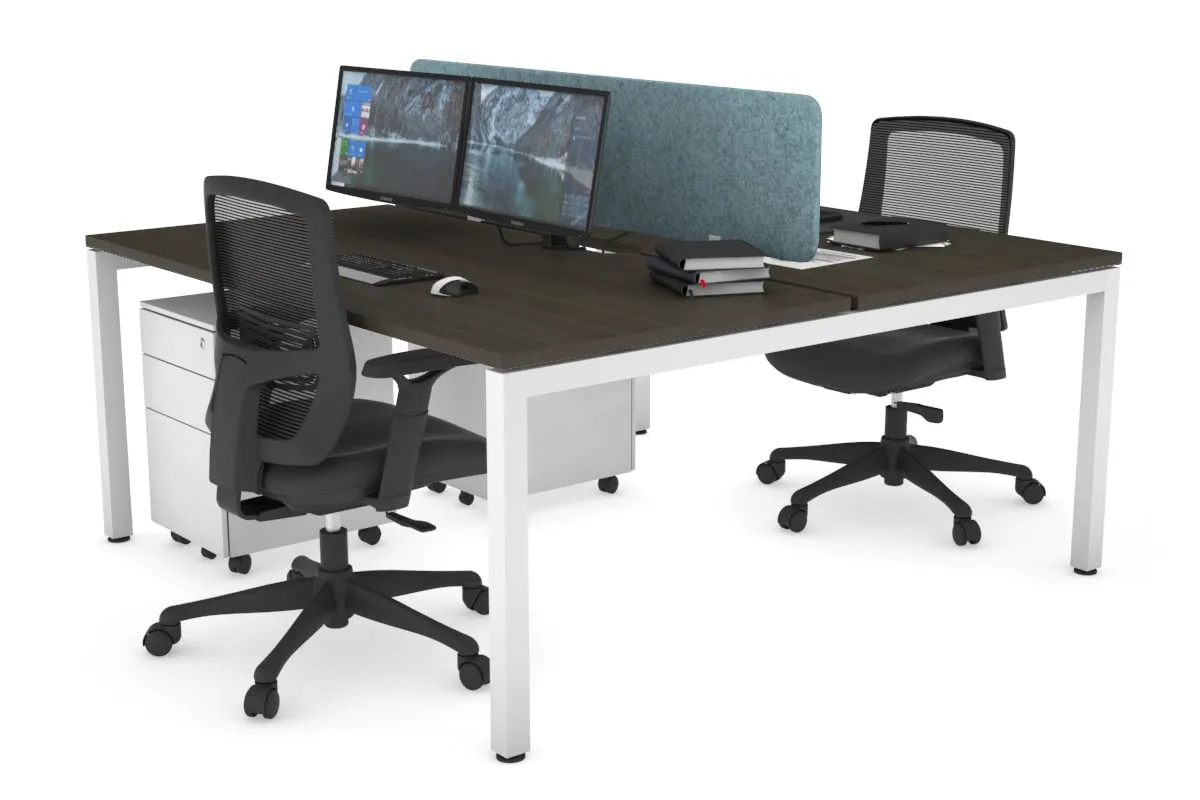 Quadro Square Legs 2 Person Office Workstation [1800L x 800W with Cable Scallop]