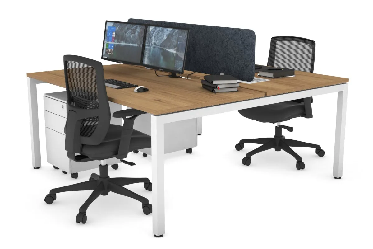 Quadro Square Legs 2 Person Office Workstation [1800L x 800W with Cable Scallop]