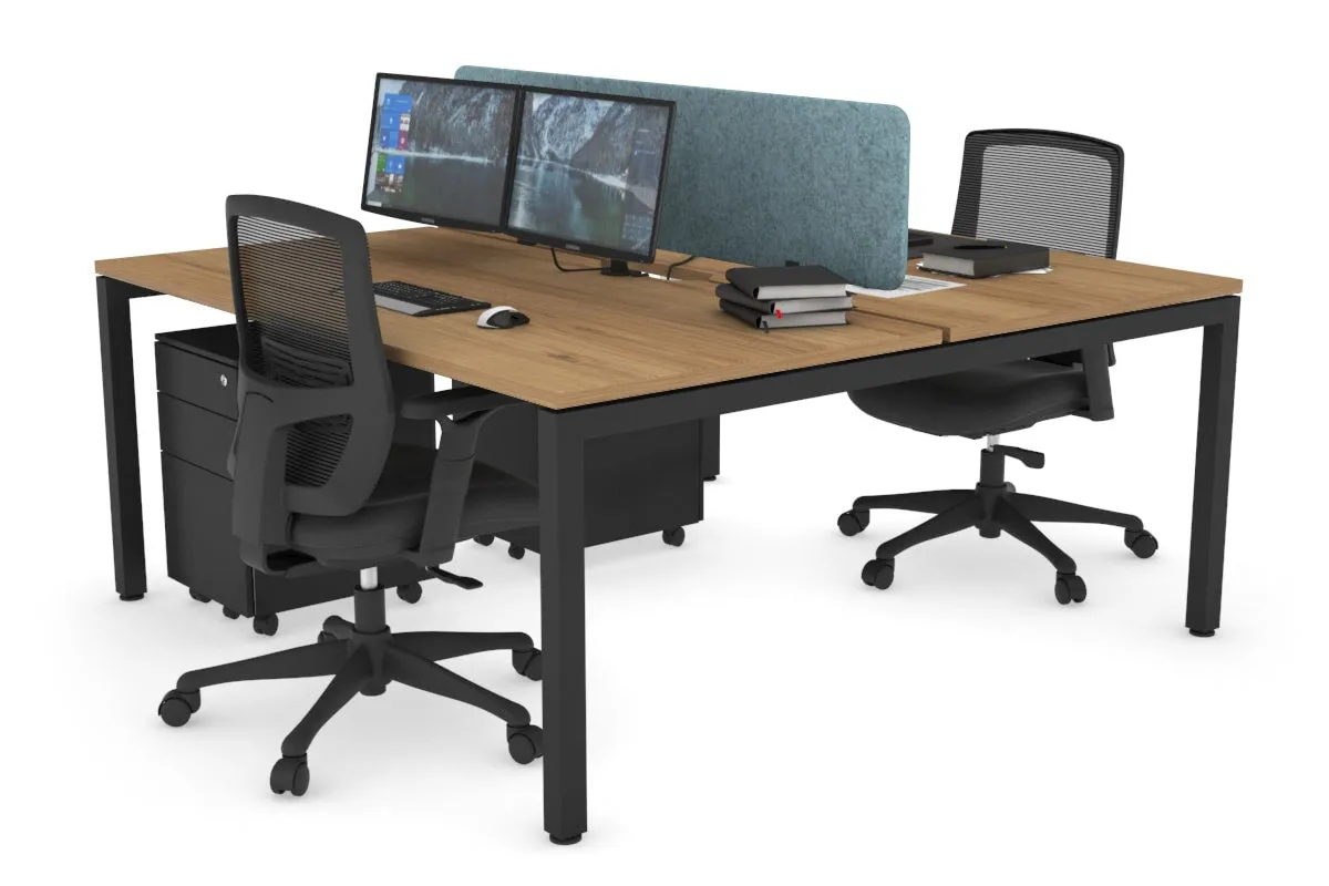 Quadro Square Legs 2 Person Office Workstation [1800L x 800W with Cable Scallop]