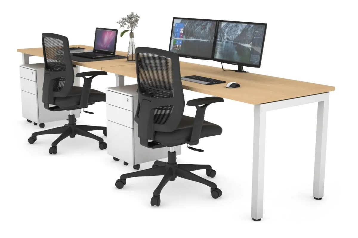 Quadro Square Legs 2 Person Run Office Workstation [1400L x 700W]