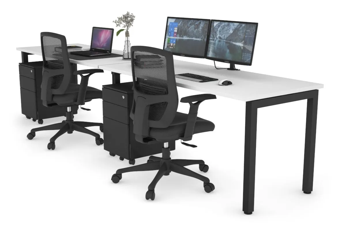 Quadro Square Legs 2 Person Run Office Workstation [1400L x 700W]