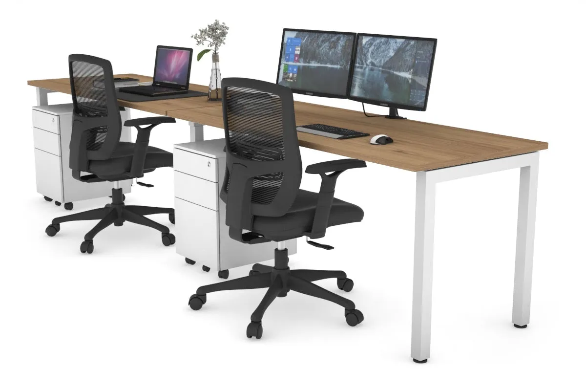 Quadro Square Legs 2 Person Run Office Workstation [1400L x 700W]