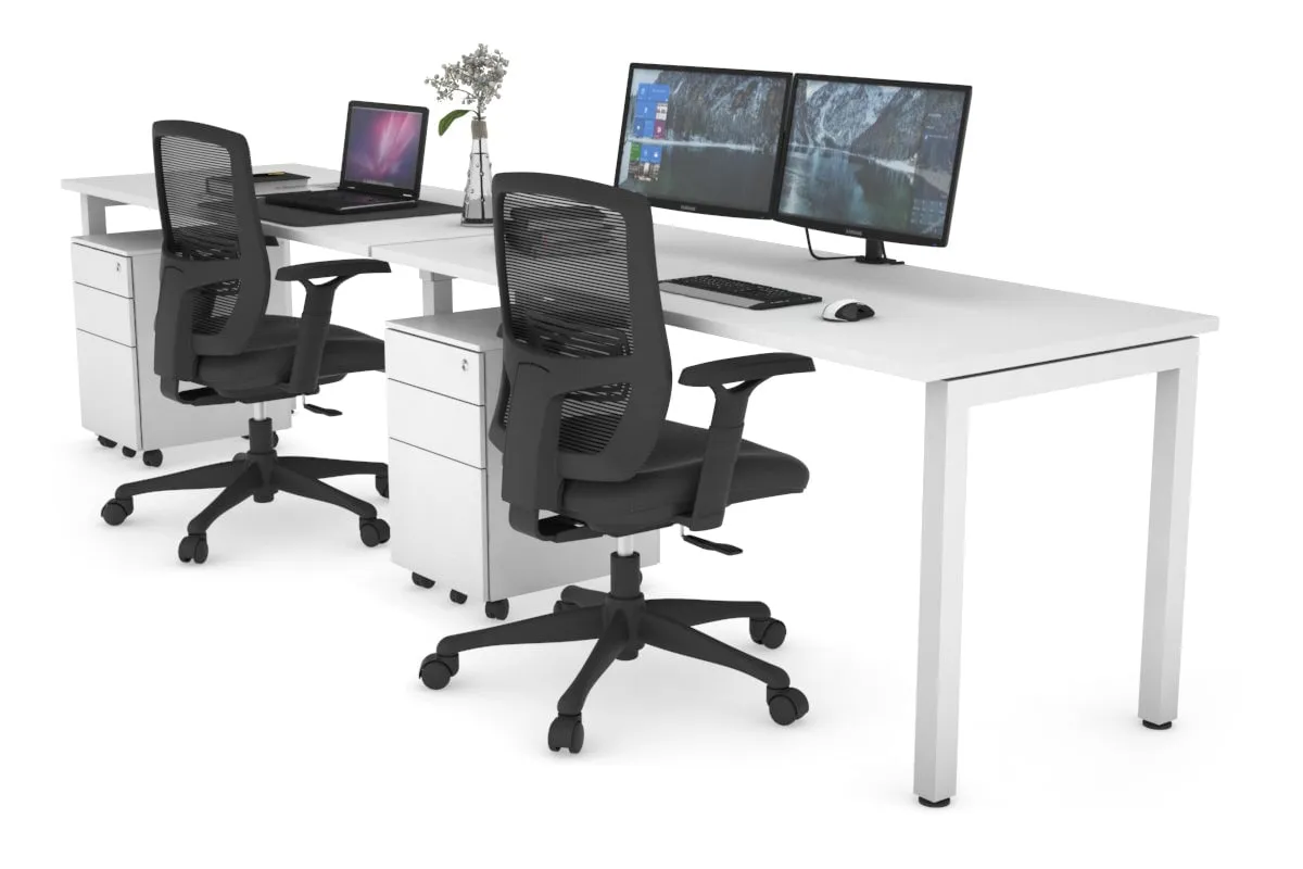 Quadro Square Legs 2 Person Run Office Workstation [1400L x 700W]