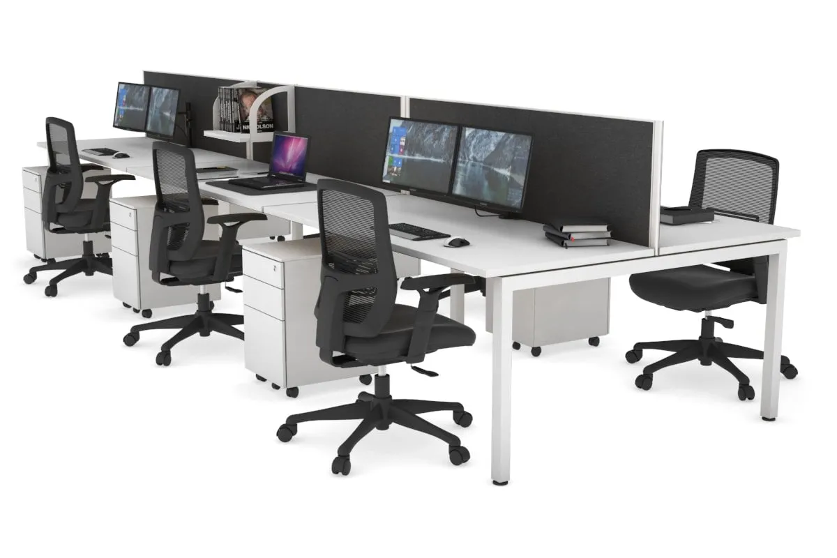 Quadro Square Legs 6 Person Office Workstation [1600L x 700W]