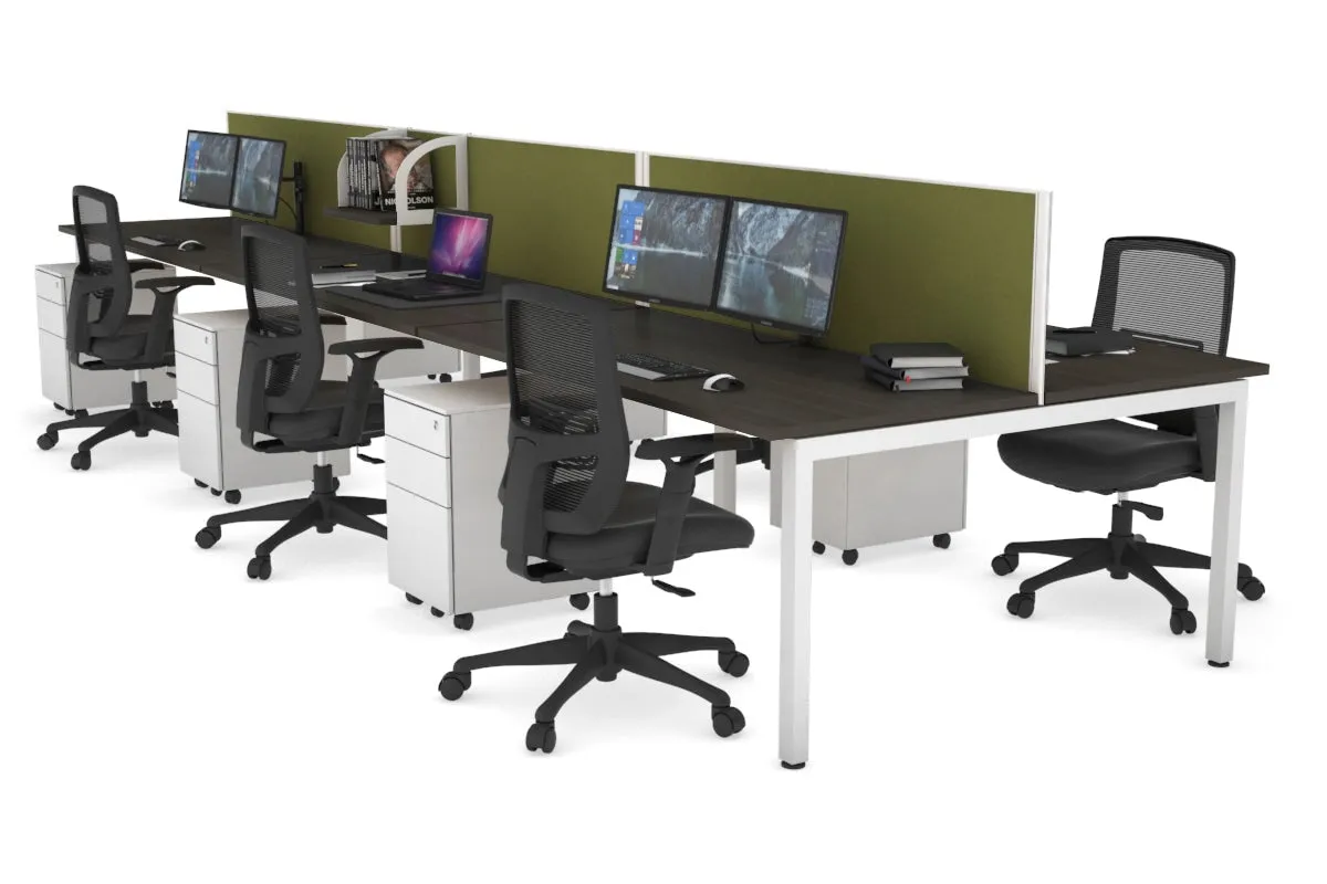 Quadro Square Legs 6 Person Office Workstation [1600L x 700W]