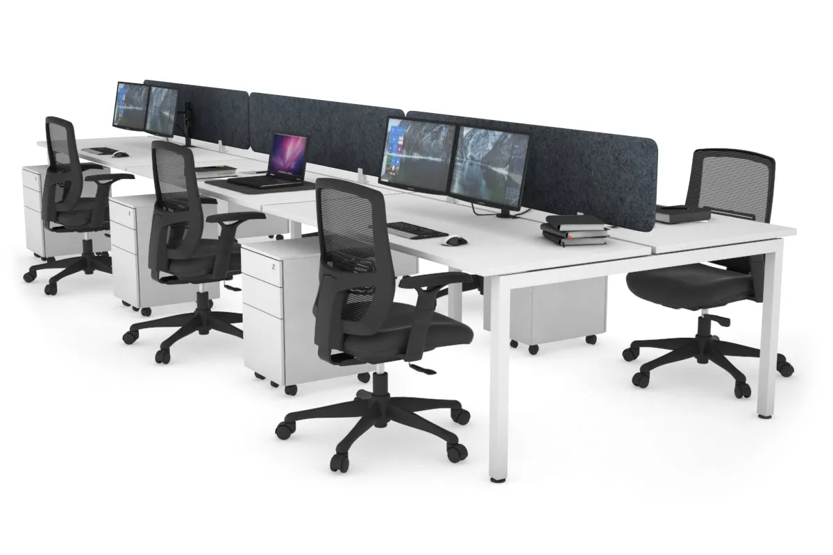 Quadro Square Legs 6 Person Office Workstation [1600L x 700W]