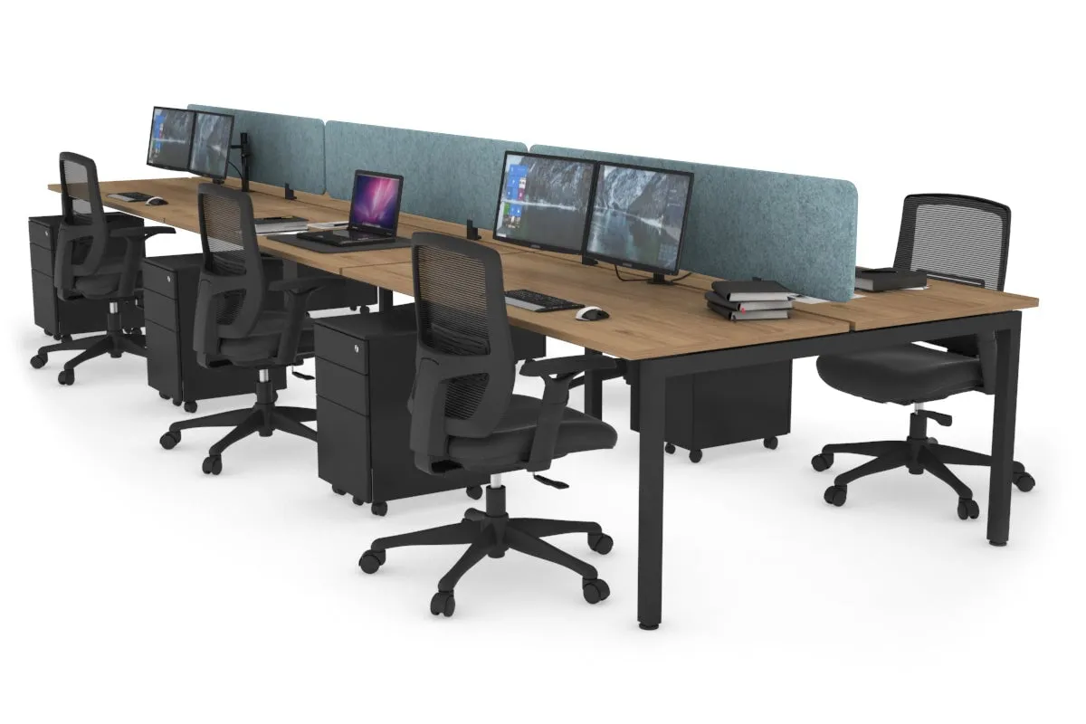 Quadro Square Legs 6 Person Office Workstation [1600L x 700W]