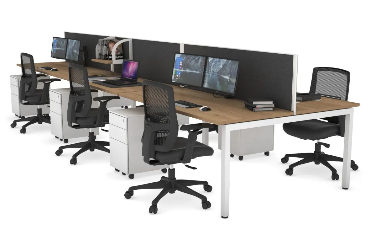 Quadro Square Legs 6 Person Office Workstation [1600L x 700W]