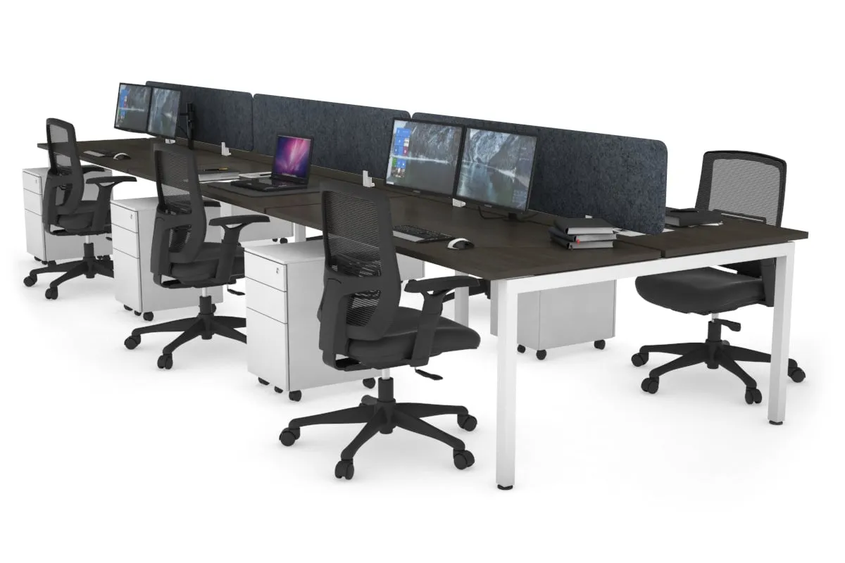 Quadro Square Legs 6 Person Office Workstation [1600L x 700W]