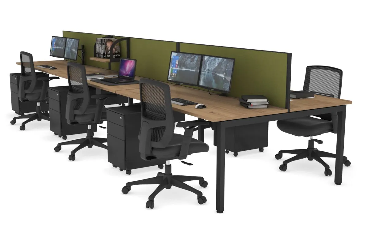 Quadro Square Legs 6 Person Office Workstation [1600L x 700W]