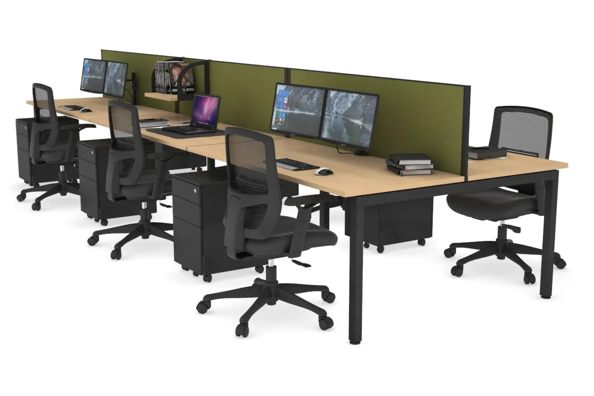 Quadro Square Legs 6 Person Office Workstation [1600L x 700W]