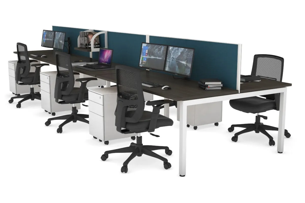 Quadro Square Legs 6 Person Office Workstation [1600L x 700W]