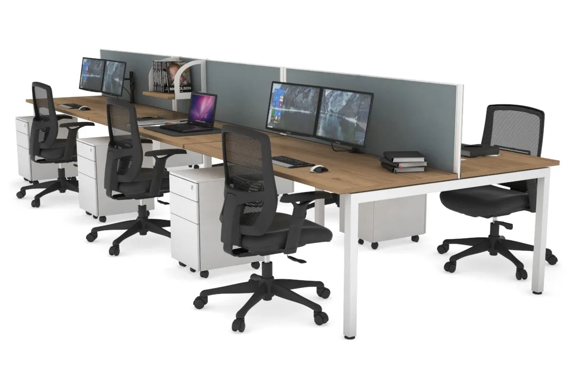 Quadro Square Legs 6 Person Office Workstation [1600L x 700W]