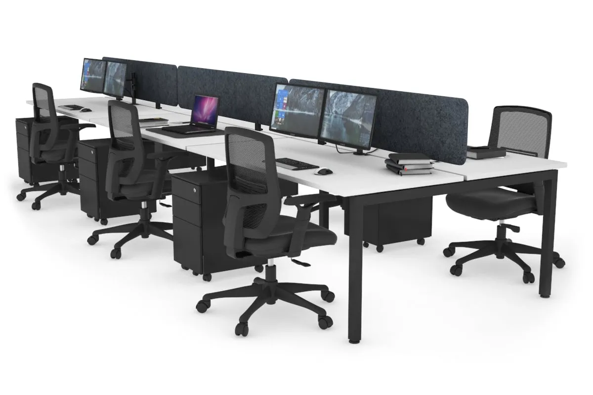 Quadro Square Legs 6 Person Office Workstation [1600L x 700W]