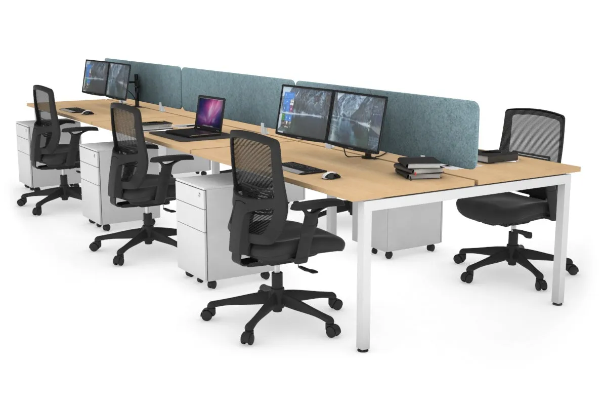 Quadro Square Legs 6 Person Office Workstation [1600L x 700W]