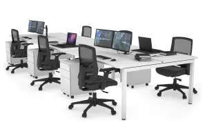 Quadro Square Legs 6 Person Office Workstation [1600L x 700W]