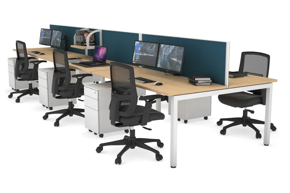 Quadro Square Legs 6 Person Office Workstation [1600L x 700W]