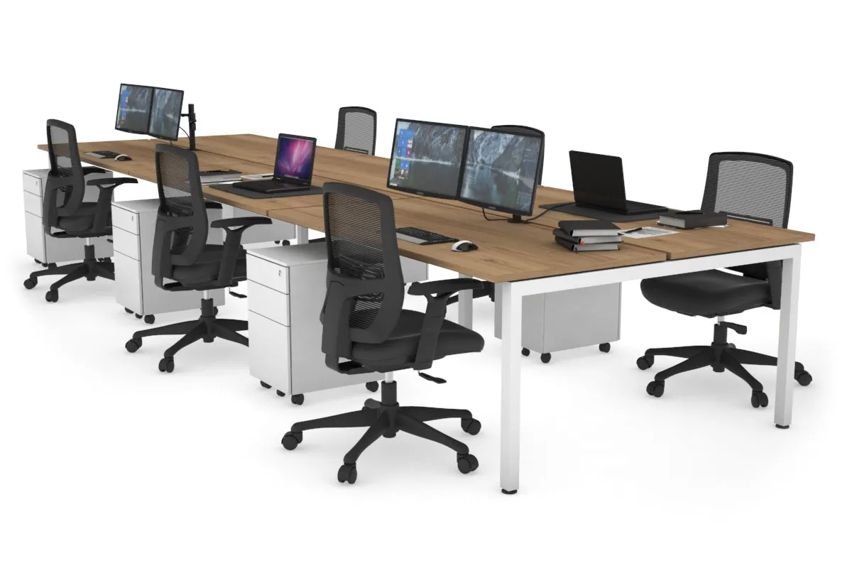 Quadro Square Legs 6 Person Office Workstation [1600L x 700W]