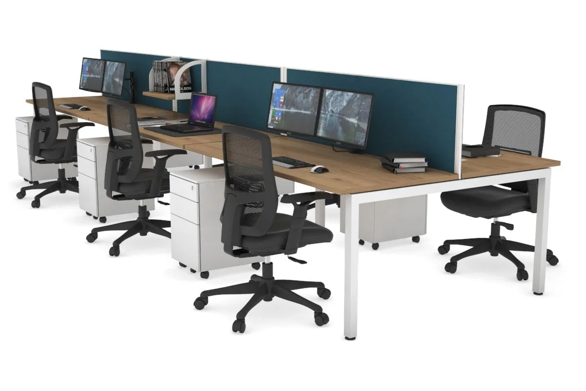 Quadro Square Legs 6 Person Office Workstation [1600L x 700W]