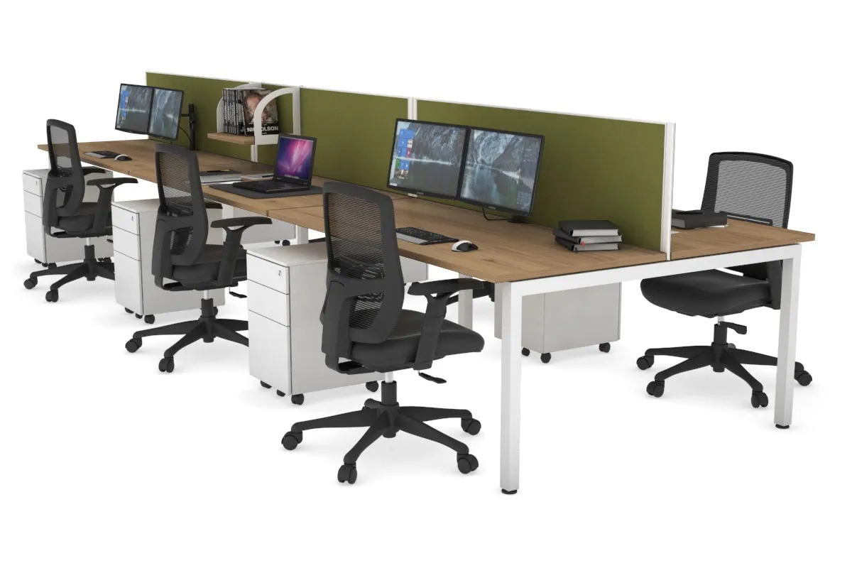 Quadro Square Legs 6 Person Office Workstation [1600L x 700W]