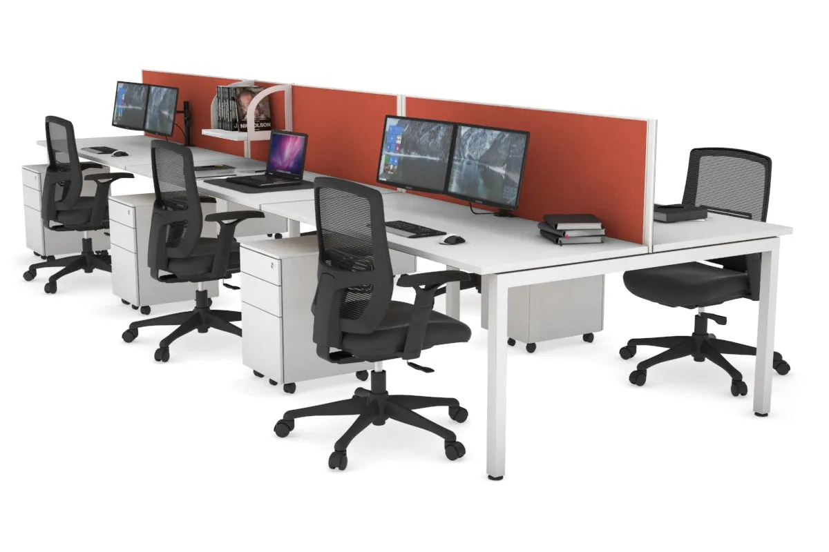 Quadro Square Legs 6 Person Office Workstation [1600L x 700W]