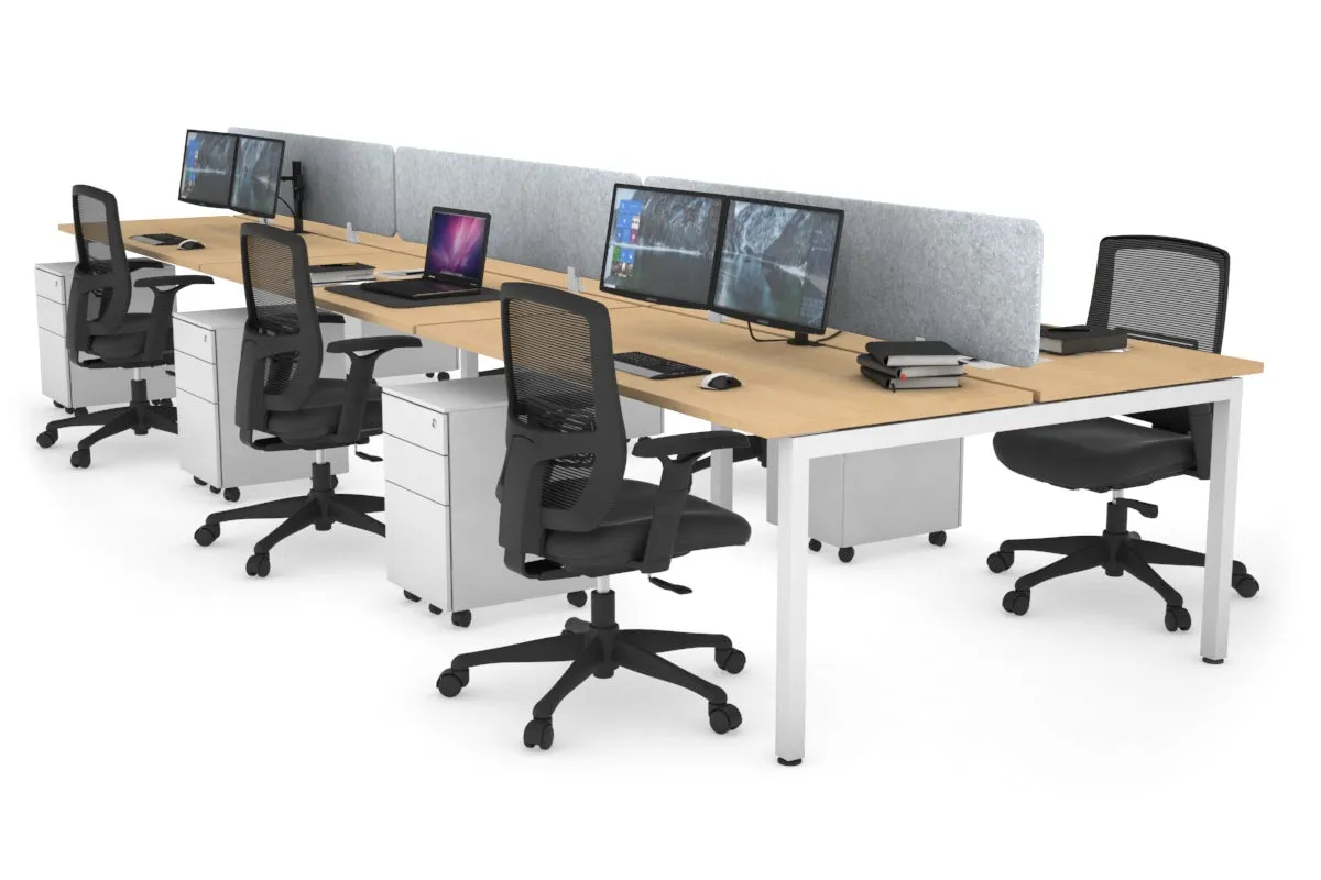 Quadro Square Legs 6 Person Office Workstation [1600L x 700W]