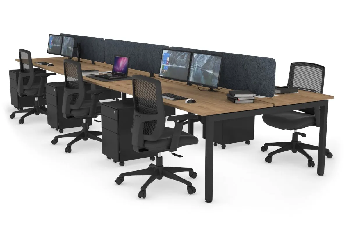 Quadro Square Legs 6 Person Office Workstation [1600L x 700W]