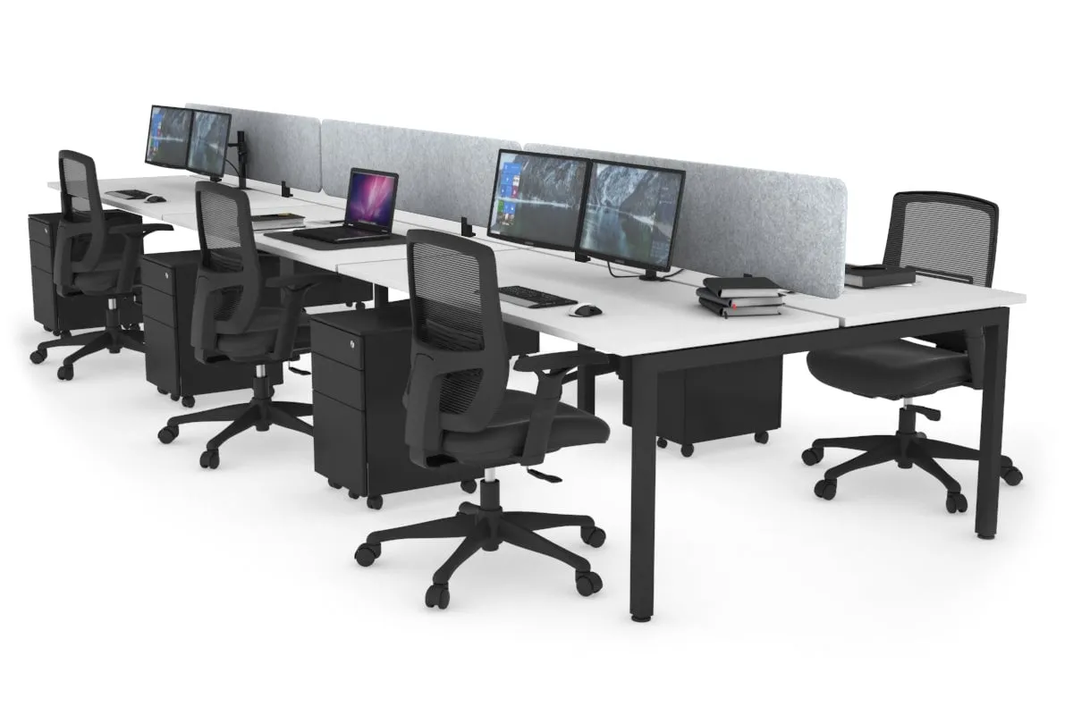 Quadro Square Legs 6 Person Office Workstation [1600L x 700W]