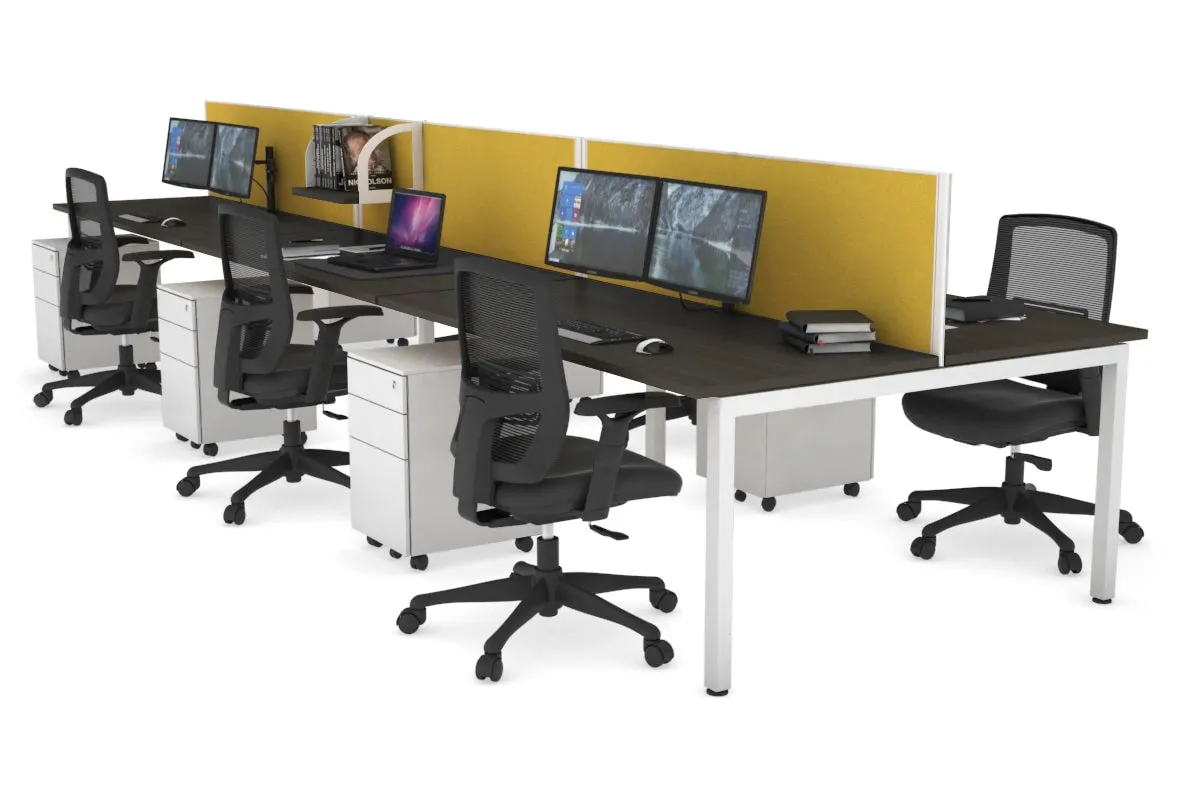 Quadro Square Legs 6 Person Office Workstation [1600L x 700W]