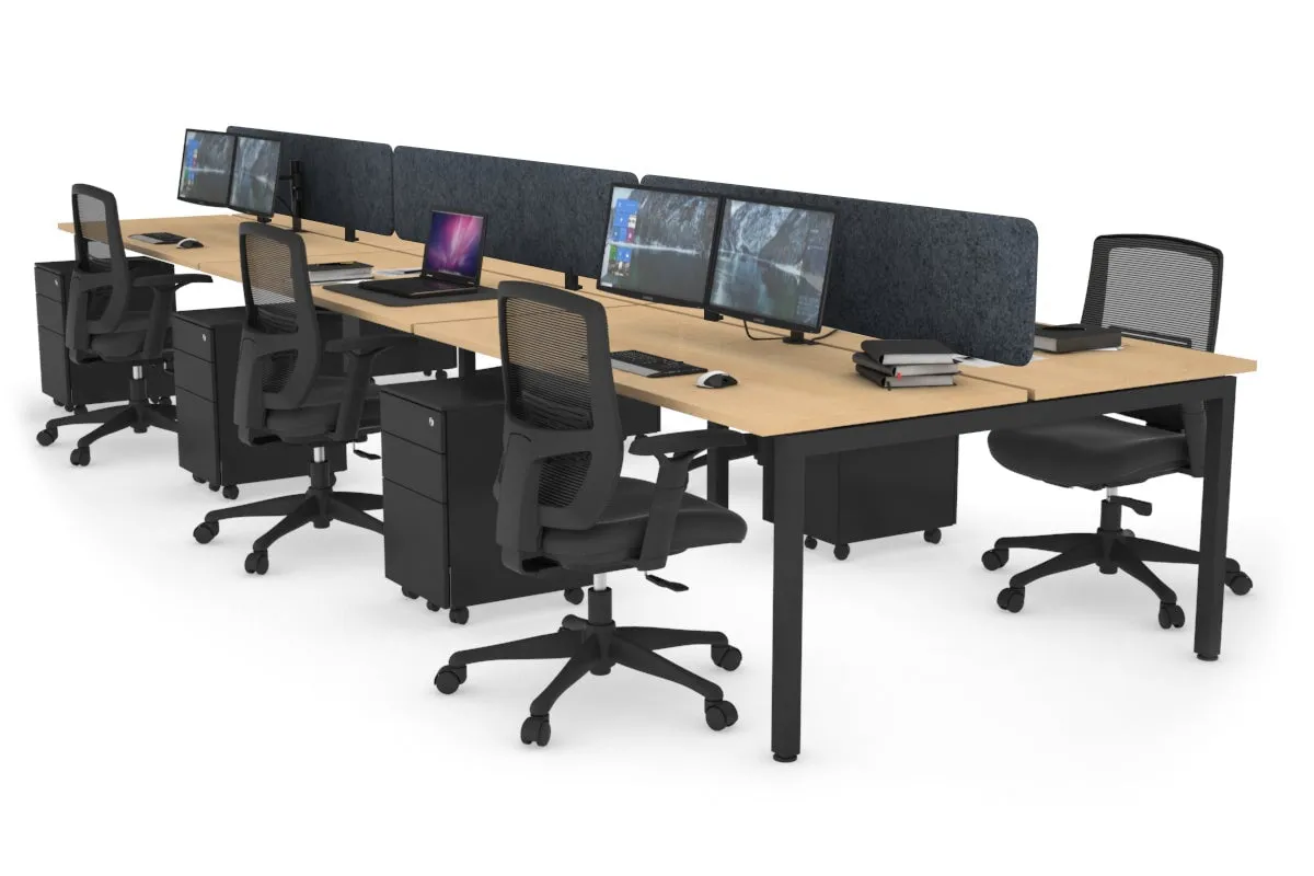 Quadro Square Legs 6 Person Office Workstation [1600L x 700W]