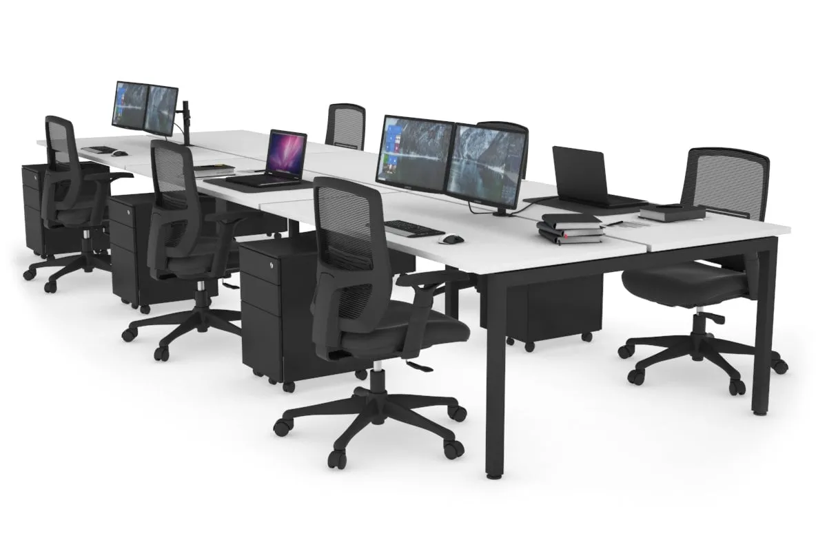 Quadro Square Legs 6 Person Office Workstation [1600L x 700W]