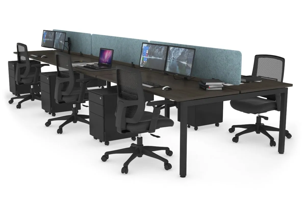 Quadro Square Legs 6 Person Office Workstation [1600L x 700W]