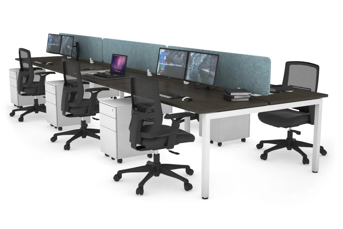 Quadro Square Legs 6 Person Office Workstation [1600L x 700W]