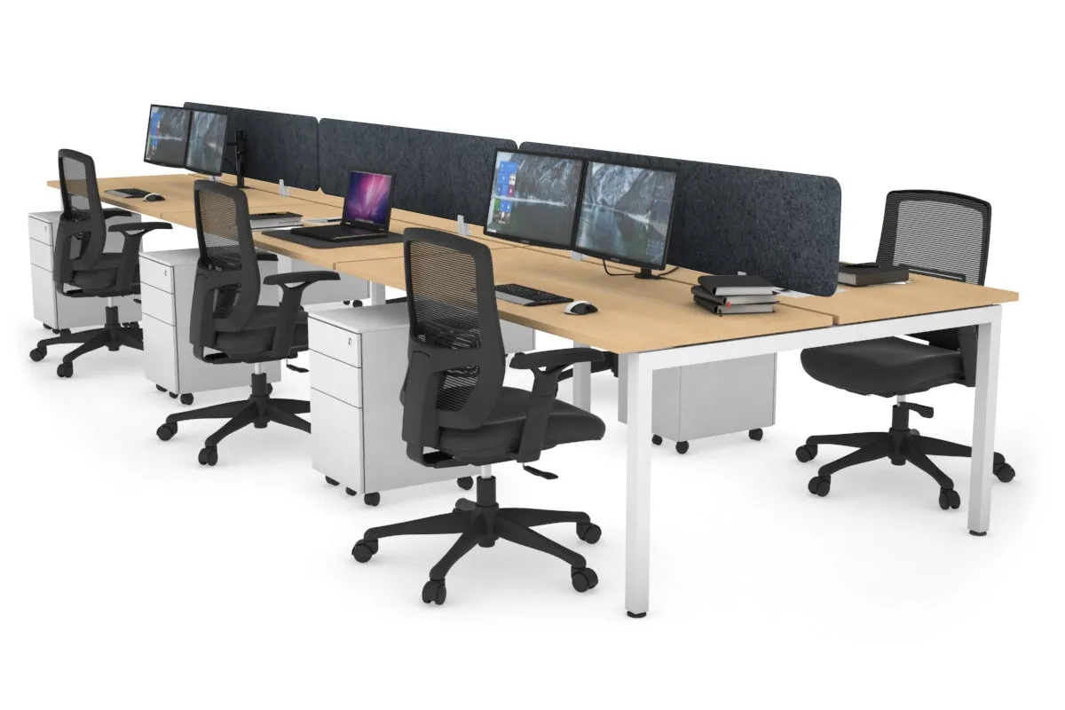 Quadro Square Legs 6 Person Office Workstation [1600L x 700W]